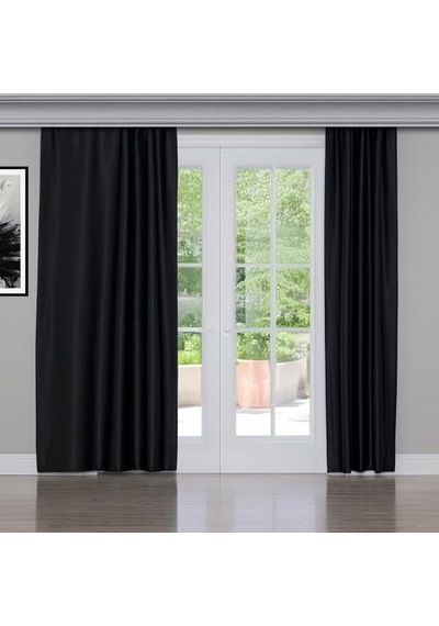 Gauze Fabric Design Blackout Siyah Karartma Özellikli Fon Perde 300 X 250 Çok Renkli