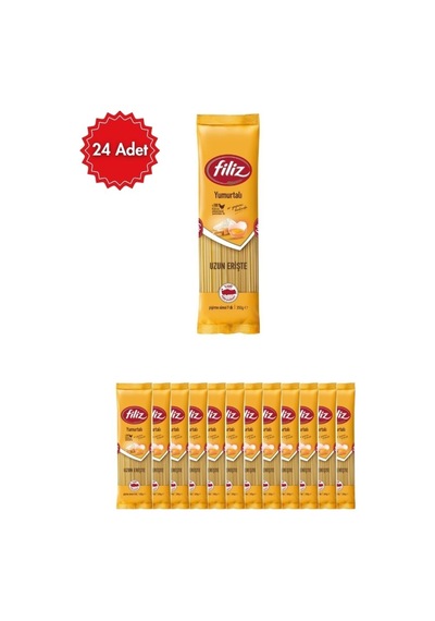 Filiz Yumurtalı Uzun Erişte Makarna X 24 Adet - Geleneksel Tat &amp Pratik Pişirme Doyurucu Seçim