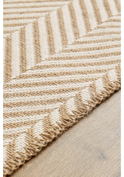 Ocean Home Textile Ekru Renk Balıksırtı Jüt Halı Kilim 120 X 180 Cm