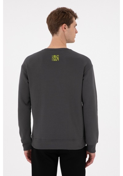 U.S. Polo Assn. Erkek Comfort Fit Bisiklet Yaka Antrasit Sweatshirt 50293438-VR006