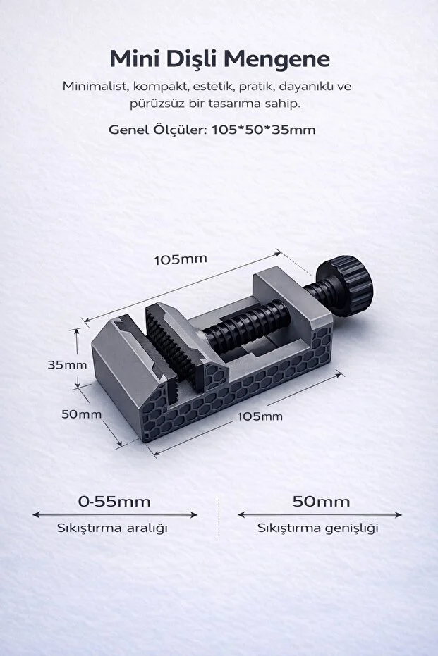 Mini Masaüstü Dişli Mengene 0 55 Mm Ayarlanabilir Hobi, Elektronik Ve Modelcilik İçin