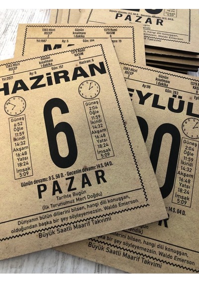 Kişiye Özel 13,5x18 cm Ahşap Özel Günler Takvim Yaprağı Tablo, Se