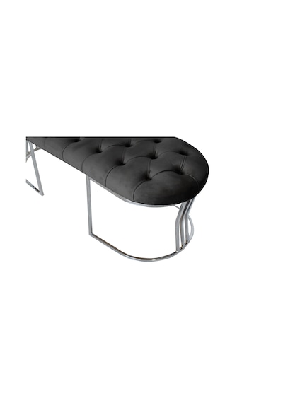 VİEGO SILVER GRİ-Kapitoneli Model Puf&Bench&Koltuk-Oturak-Uzun Makyaj Puff-Yatak Odası Ucu&Önü