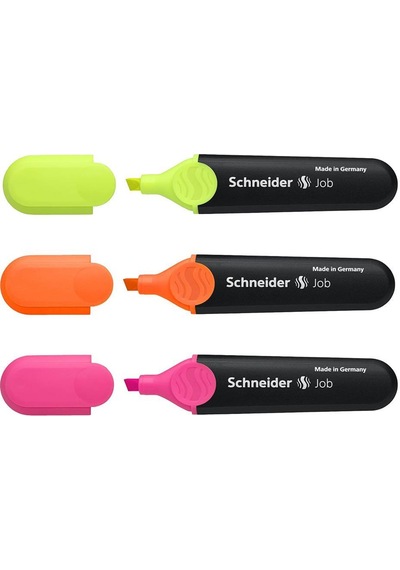 Schneider Fosforlu 150 Fosforlu Kalem Canlı Renkler Set 3'lü