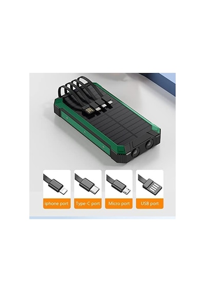 20000mah Powerbank Solar Güneş Enerjili Wireless Kablosuz Şarj Özellikli Taşınabilir Şarj Led Işıklı Turuncu
