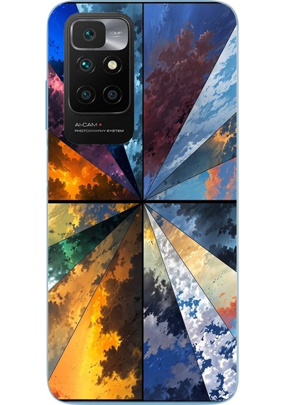 Redmi 10 2022 Uyumlu Mevsim Geçişleri Baskılı Silikon Kılıf Renkli