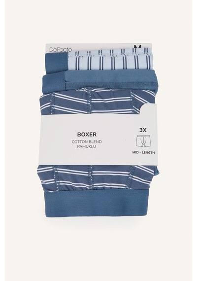 Defacto Regular Fıt Baskılı 3lü Boxer I1336ax26spın262 İndigo-ın262