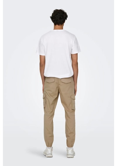 Only & Sons Erkek Onscarter Paçaları Lastikli Pamuklu Kargo Pantolon 22028434 Camel