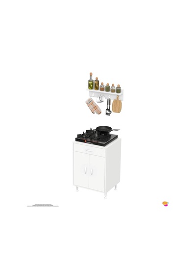 Modilayn Qplas M Set Ocak Altı Dolap 60x88x48 Cm. Çekmeceli, Kapaklı, Raflı Ve Baharat Raflı. Beyaz Modilayn Qplas M Set Ocak Altı Dolap 60x88x48 Cm. Çekmeceli, Kapaklı, Raflı Ve Baharat Raflı. Beyaz
