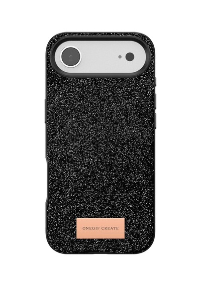 Onegif Apple iPhone Uyumlu 17 Air Bright Simli Kapak - Siyah İtdark49174