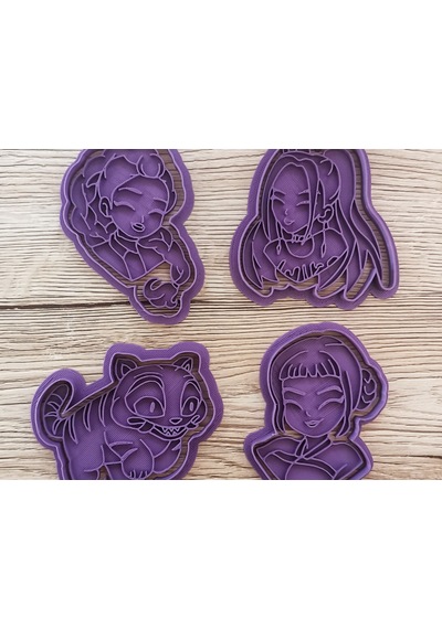Kpop Demon Hunters Figürlü Özel Tasarım Kurabiye Kalıbı Seti Pasta Süsleme Çok Renkli