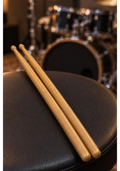 Midex Gfk-901wd Pro 5a Profesyonel Kırılmaz Baget Fiber Karbon Drumsticks Ahşap Renk Davul Bateri Bageti