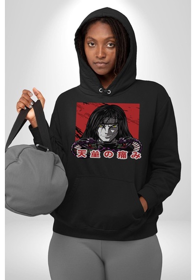 Orochimaru Anime Kadın Erkek Siyah Kapüşonlu Sweatshirt Hoodie Siyah