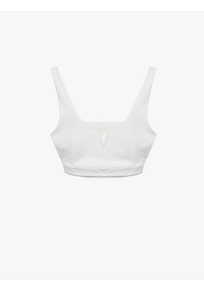 Koton V Yaka Kolsuz Slim Fit Sporcu Sütyeni Beyaz 6sak30129nk Beyaz