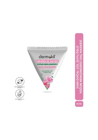 Dermokil %100 Doğal Gül Suyu Yoğun Nemlendirici Saç Maskesi 25 Ml