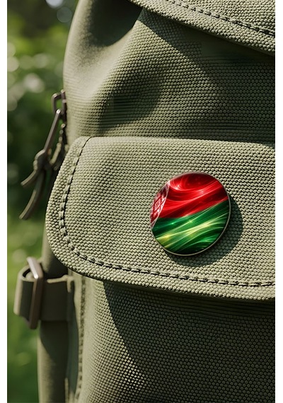 Belarus Belarus Abstract Ülke Bayraklı Buton Rozet - 44 MM 5 Adet Çok Renkli