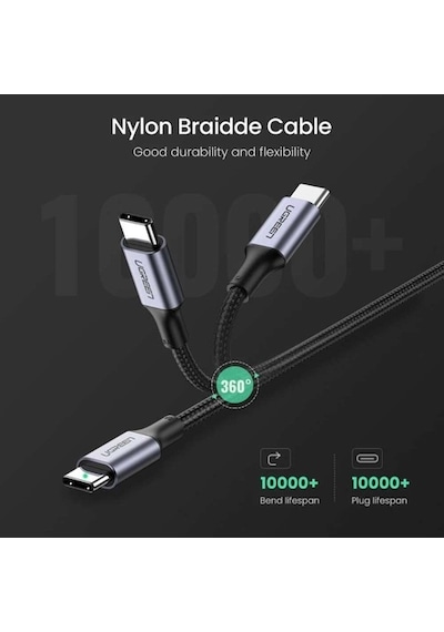 Ugreen Type-C To Type-C 100W Hızlı Şarj Ve Data Kablosu 1 Metre