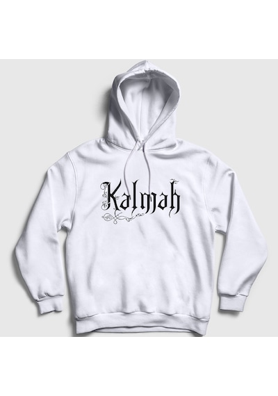 Presmono Unisex Logo Kalmah Kapüşonlu Sweatshirt Beyaz
