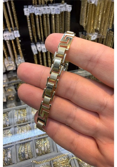 Versac Model Kalın Bileklik Altın
