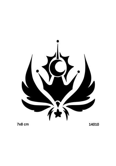 Airbrush Tattoo Süper Kanat Yapışkanlı Stencil Süsleme Ve Boyama Kalıbı
