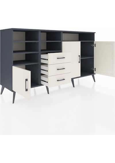 Hyperion Konsol 7 Raflı 3 Çekmeceli 3 Kapaklı 176x44x99 Antrasit- Antrasit-aytaşı Hyperion Konsol 7 Raflı 3 Çekmeceli 3 Kapaklı 176x44x99 Antrasit- Antrasit-aytaşı