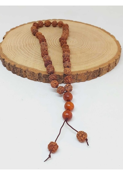 Rudraksha Tohum Düğümlü 33lük Tesbih 51622
