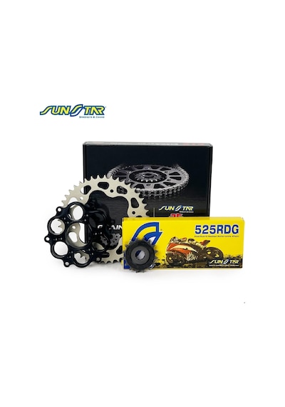Sunstar Zincir Dişli Seti Ducatı Dıavel S 1260 Cc 2018-2020 / Zincir : Sunstar 525rdg Çelik -112 / Dişli: Jt 15t-43t