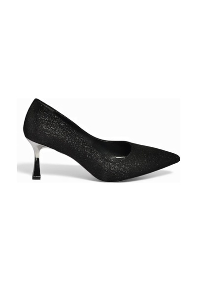 Fox Shoes V820151604 Siyah Kumaş İnce Topuklu Kadın Abiye Ayakkabı Siyah