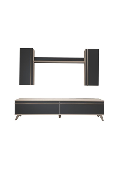 Decoraktiv Eko 7 Mdf Std Retro Tv Ünitesi Tv Sehpası Beyaz - Antrasit