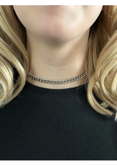 Kalın Gurmet Model Choker Çelik Zincir Kolye-choker Serisi
