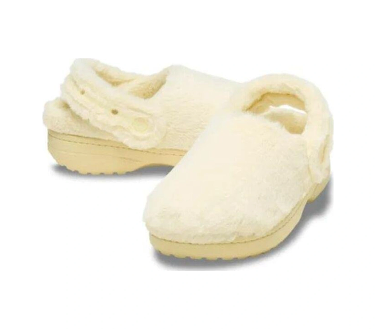 Crocs Classic Unfurgettable Clog Unisex Peluş Terlik 21116-108-10884 Ekru