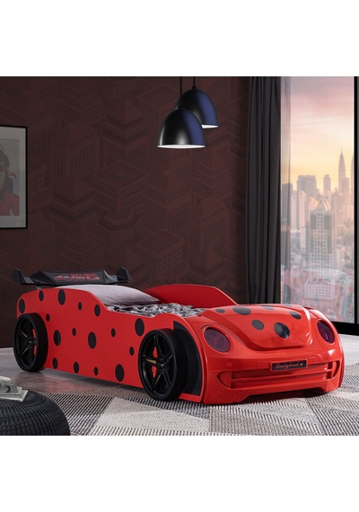 Setaymobilya Arabalı Yatak, Ladybird Ledli Rüzgarlıklı Arabalı Yatak