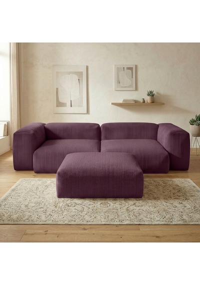 Relax Köşe Koltuk Takımı Sünger Koltuk Kanepe Divan Mor