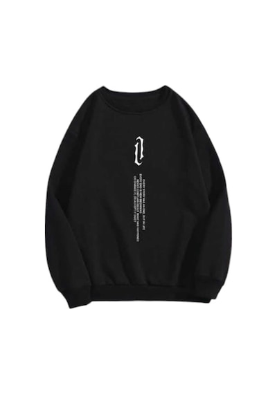 Kozia Outdoors Oyaka Baskılı Oversize Unisex Sweatshirt Oyaka-swet3 Siyah