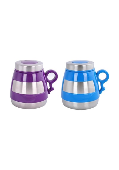 Andoutdoor And431 İçi Dışı Çelik Plastik Desenli Kupa Mug, Mavi/mor 1