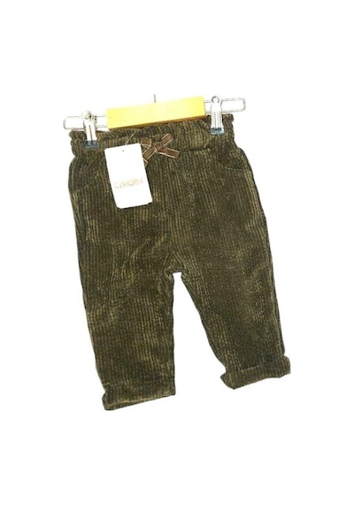 Çikoby Kız Bebek Kadife Fitilli Pantolon-13577 Haki
