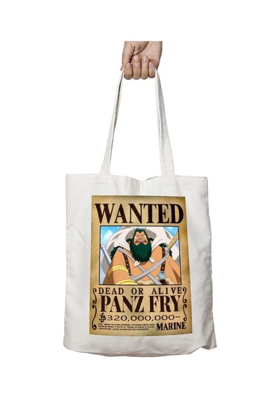 Art Hediye Wanted Panz Fry Anime İki Tarafı Kalıcı Baskılı Yıkanabilir Okul Plaj Omuz Bez Çantası Çok Renkli