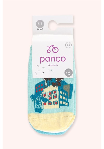 Panço Erkek Çocuk 3'lü Patik Çorap Seti 2512bk11009 Renkli