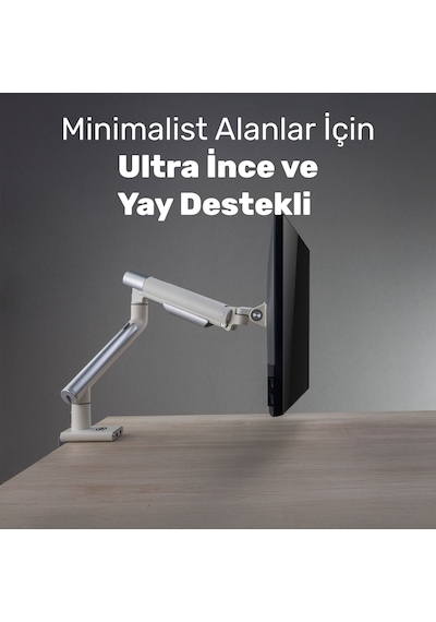 Npo Std49012uw Elysium 17"-32" Ultra Slim Alüminyum 2xusb Amortisörlü Vesa Tekli Monitör Tutucu