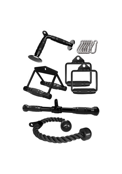 Fitnes Aparatları Set - Rowing Bar - Lat Triceps Bar - Triceps Halat - Tek El Çekiş Aparatı - V Bar