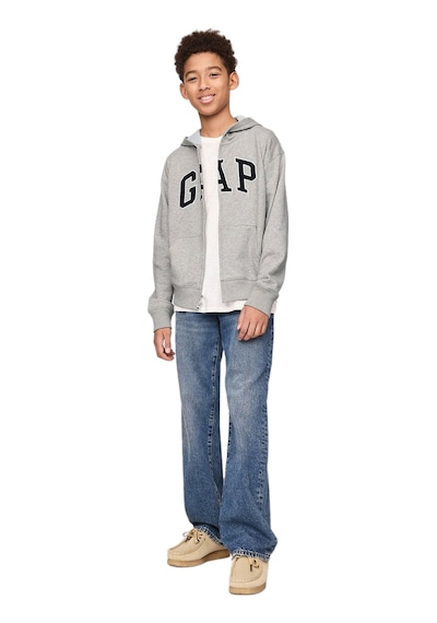 Gap Logo Relaxed Fermuarlı Sweatshirt - 743966-10006 Gri