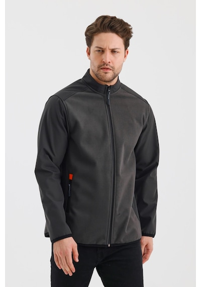 Alexandergardi Alexandergardı Dik Yaka Fermuarlı Astarsız İçi Polar Su İtici Softshell Kumaş Mont E24-mnt-02 001