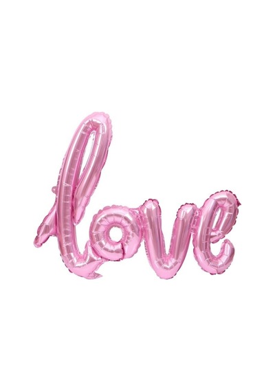 Love Imza Pembe Folyo Balon 60x80 Cm Beyaz