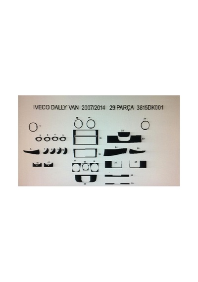 Iveco Daily 2007-2014 29 Parça Torpido Kaplama Renk Beyaz