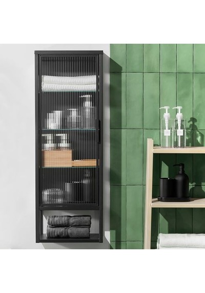 Ikea Mossjön Banyo Duvar Dolabı, Antrasit, 36x18x102 Cm