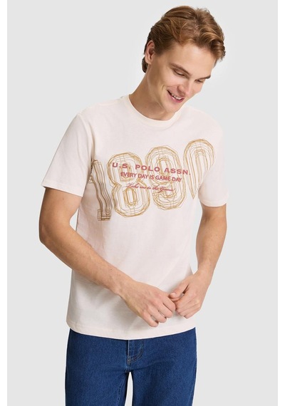 U.S. Polo Assn. U.s. Polo Assn. Erkek Tişört Krem