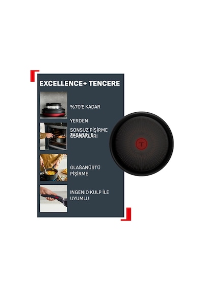Tefal Excellence+ 8x Mix Sos Tenceresi - 18 Cm Siyah