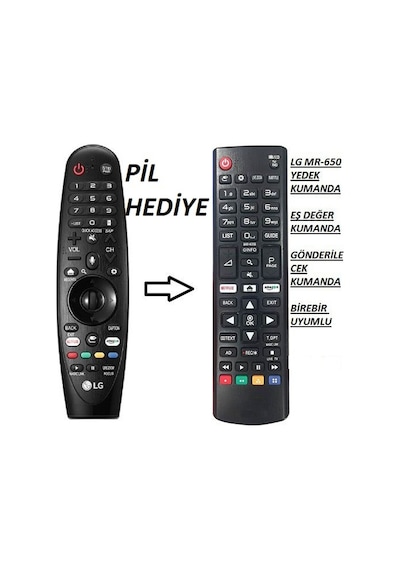 Lg Led Tv Sihirli Kumanda An-Mr650A- Uyumlu Kumanda