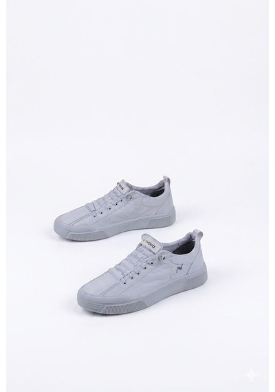 Fort Noka Champ Rahat Memory Foam İç Taban Keten Sneaker Erkek Ayakkabı Gri