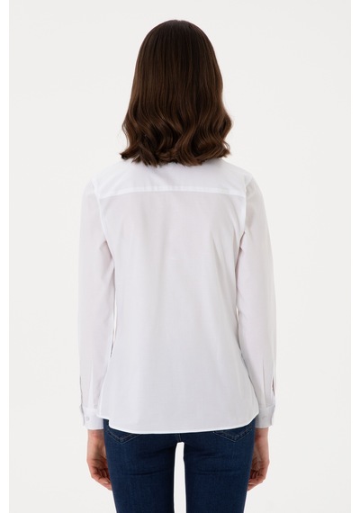 U.s. Polo Assn. Kadın Beyaz Gömlek Basic 50298113-vr013 Beyaz